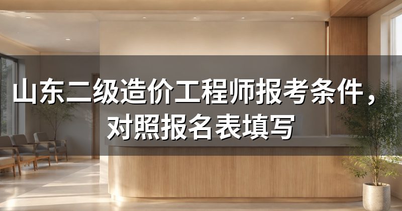 山东二级造价工程师报考条件,对照报名表填写