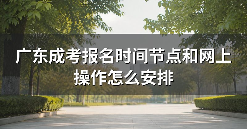 广东成考报名时间节点和网上操作怎么安排