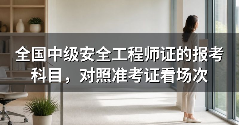 全国中级安全工程师证的报考科目，对照准考证看场次