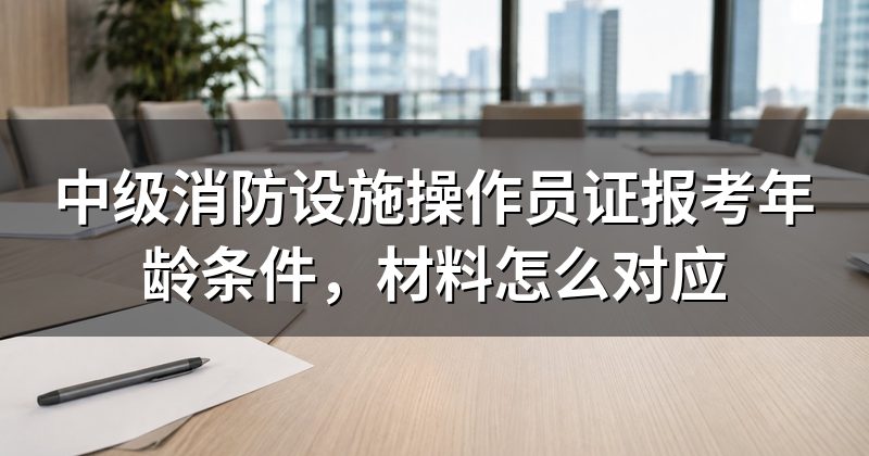 中级消防设施操作员证报考年龄条件,材料怎么对应