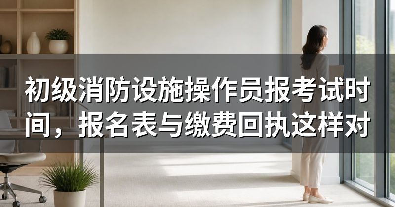 初级消防设施操作员报考试时间,报名表与缴费回执这样对