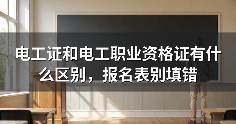 电工证和电工职业资格证有什么区别,报名表别填错