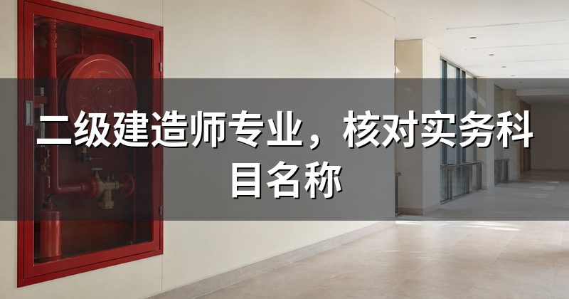 二级建造师专业,核对实务科目名称