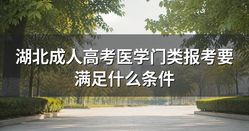 湖北成人高考医学门类报考要满足什么条件