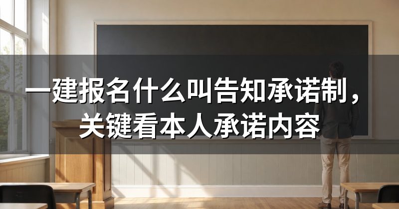 一建报名什么叫告知承诺制,关键看本人承诺内容
