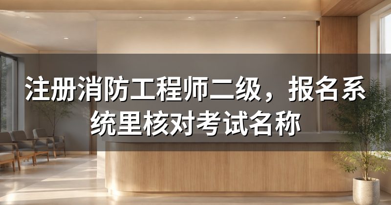 注册消防工程师二级，报名系统里核对考试名称