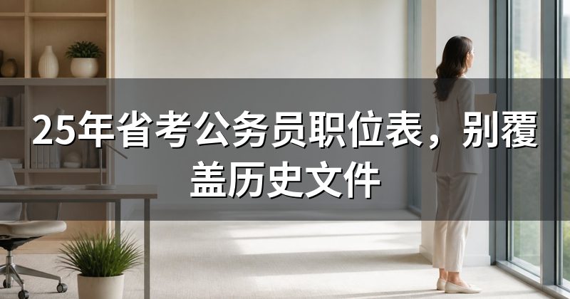 25年省考公务员职位表,别覆盖历史文件