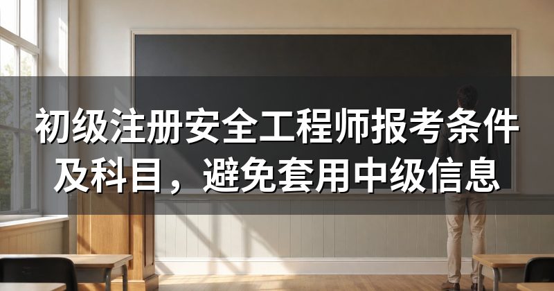 初级注册安全工程师报考条件及科目，避免套用中级信息