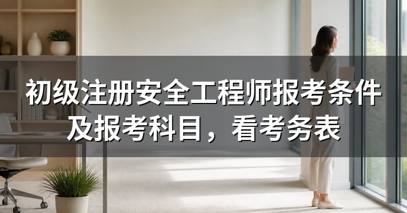 初级注册安全工程师报考条件及报考科目，看考务表
