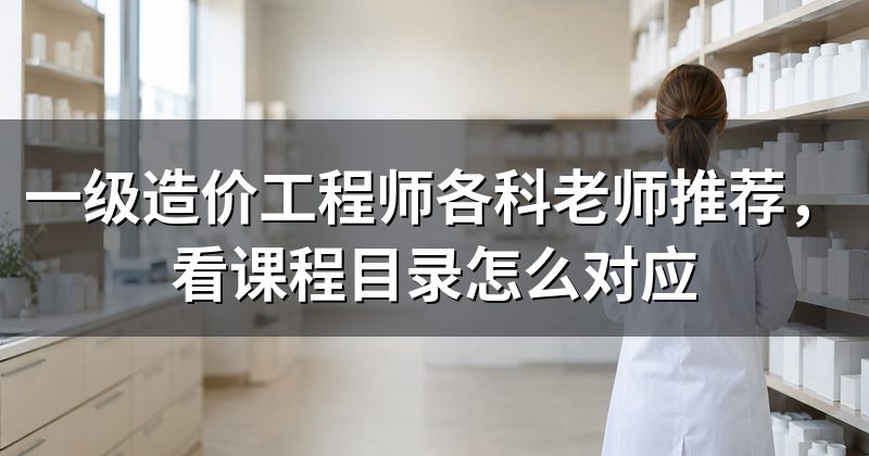 一级造价工程师各科老师推荐，看课程目录怎么对应