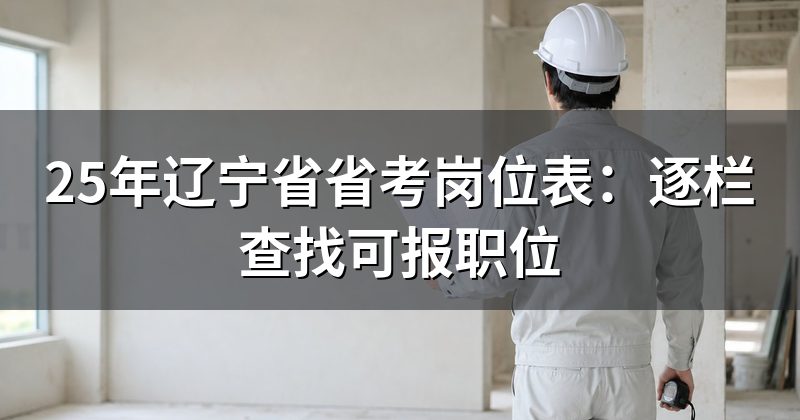 25年辽宁省省考岗位表:逐栏查找可报职位