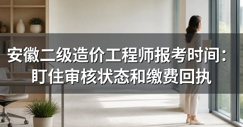 安徽二级造价工程师报考时间：盯住审核状态和缴费回执