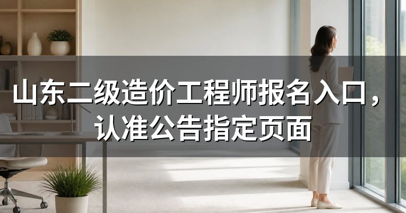 山东二级造价工程师报名入口，认准公告指定页面