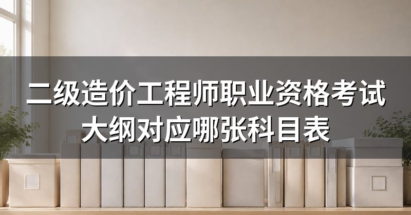 二级造价工程师职业资格考试大纲对应哪张科目表