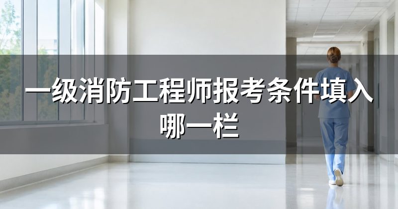 一级消防工程师报考条件填入哪一栏