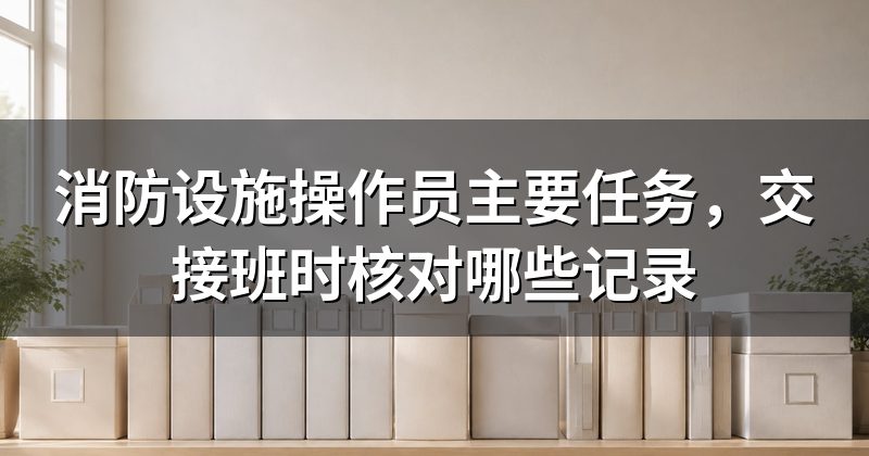 消防设施操作员主要任务,交接班时核对哪些记录