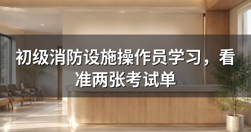初级消防设施操作员学习,看准两张考试单