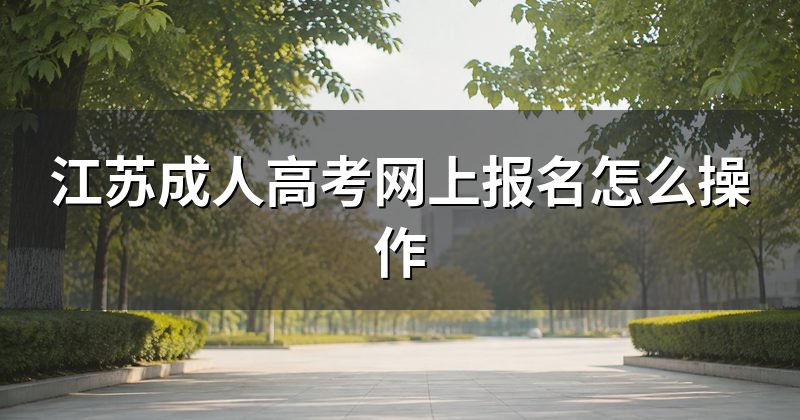 江苏成人高考网上报名怎么操作