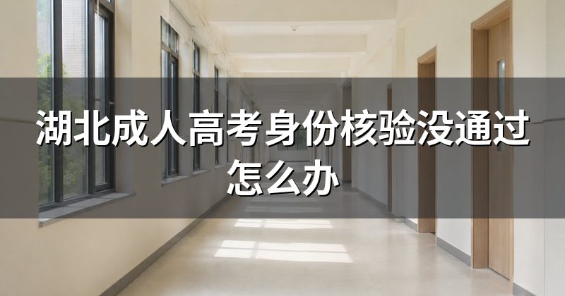 湖北成人高考身份核验没通过怎么办
