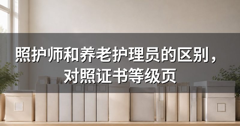 照护师和养老护理员的区别，对照证书等级页