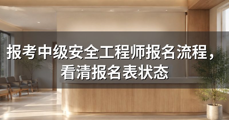 报考中级安全工程师报名流程，看清报名表状态