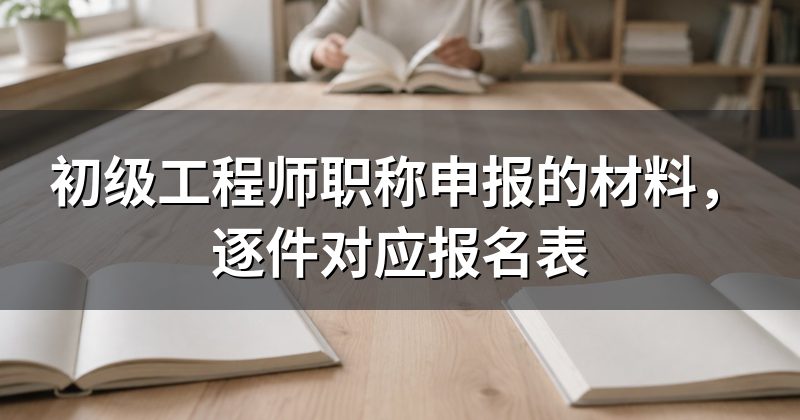 初级工程师职称申报的材料，逐件对应报名表