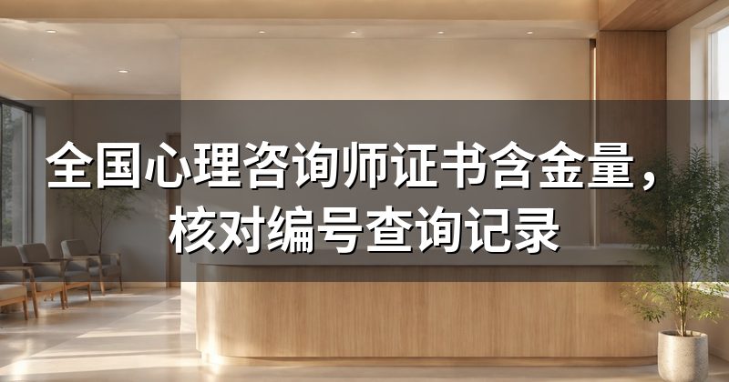 全国心理咨询师证书含金量,核对编号查询记录