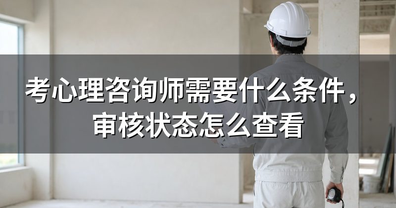 考心理咨询师需要什么条件,审核状态怎么查看