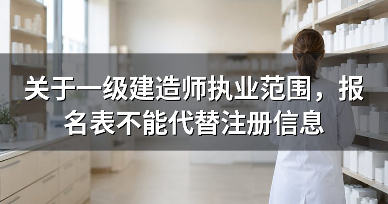 关于一级建造师执业范围,报名表不能代替注册信息