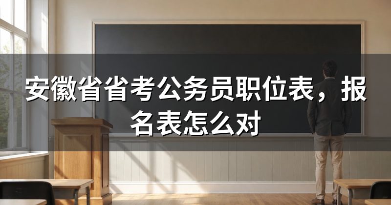 安徽省省考公务员职位表,报名表怎么对