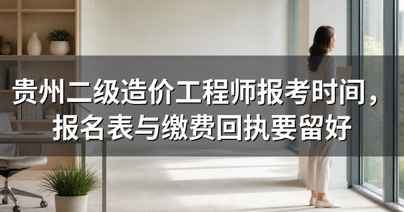 贵州二级造价工程师报考时间,报名表与缴费回执要留好