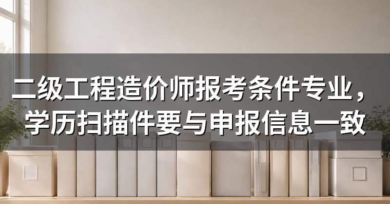 二级工程造价师报考条件专业，学历扫描件要与申报信息一致