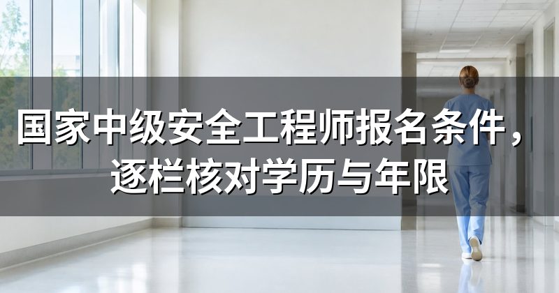 国家中级安全工程师报名条件，逐栏核对学历与年限