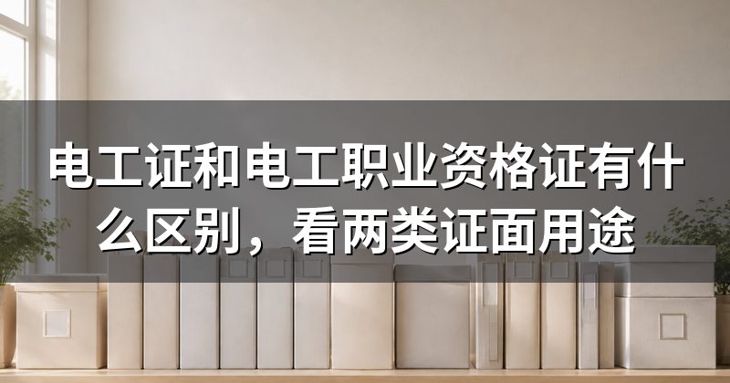 电工证和电工职业资格证有什么区别,看两类证面用途