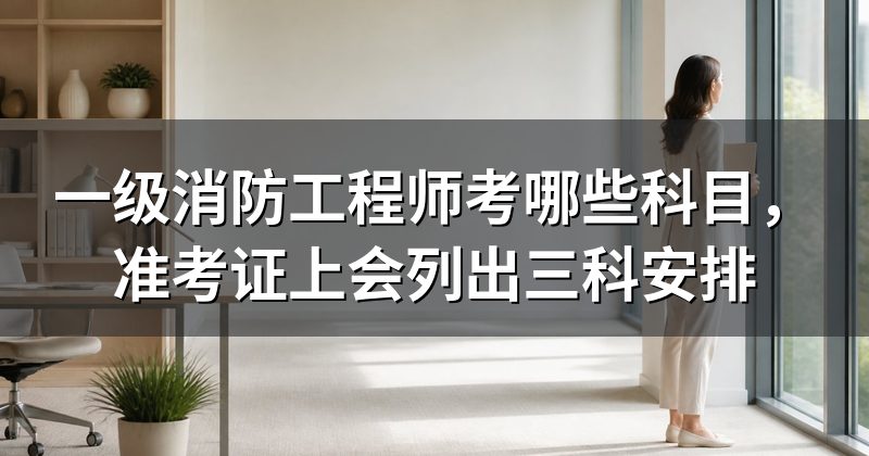 一级消防工程师考哪些科目，准考证上会列出三科安排