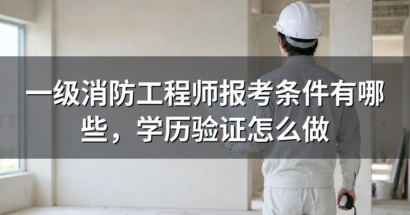一级消防工程师报考条件有哪些，学历验证怎么做
