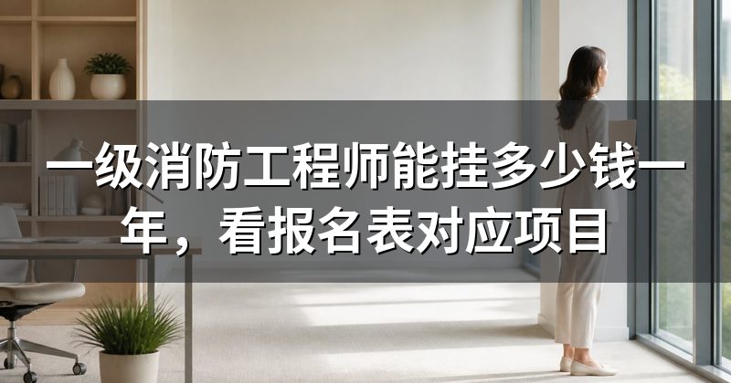 一级消防工程师能挂多少钱一年,看报名表对应项目