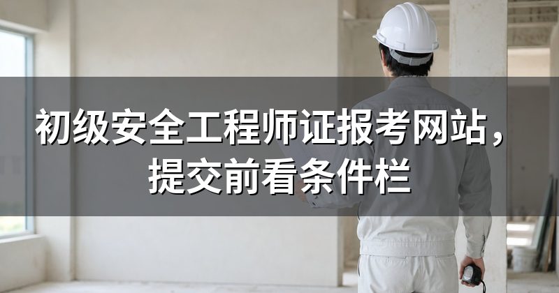 初级安全工程师证报考网站，提交前看条件栏