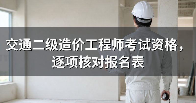 交通二级造价工程师考试资格，逐项核对报名表