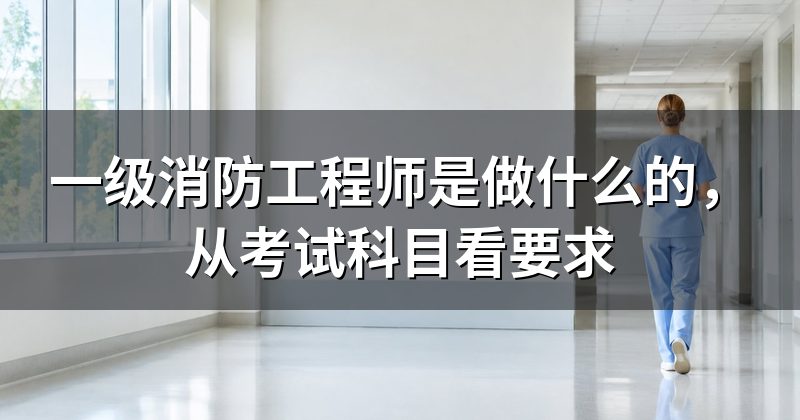 一级消防工程师是做什么的，从考试科目看要求