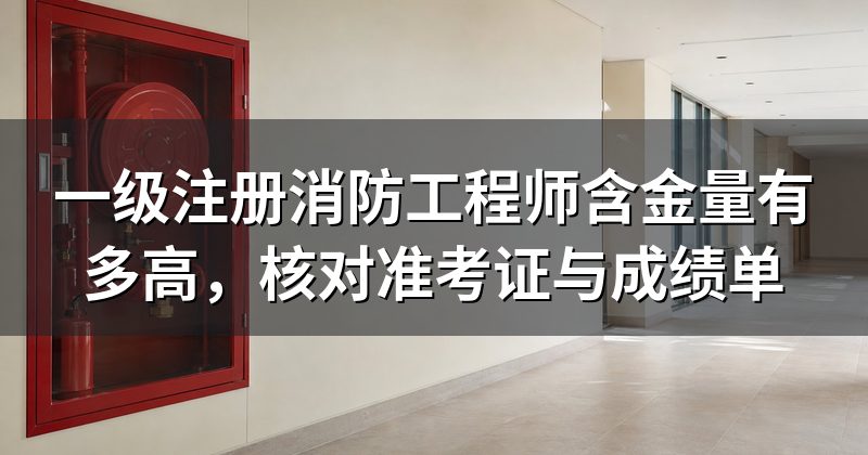 一级注册消防工程师含金量有多高，核对准考证与成绩单