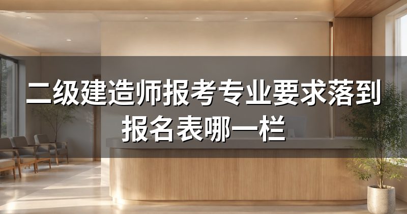 二级建造师报考专业要求落到报名表哪一栏
