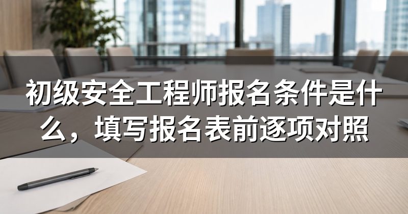 初级安全工程师报名条件是什么，填写报名表前逐项对照