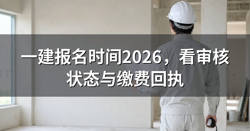 一建报名时间2026,看审核状态与缴费回执