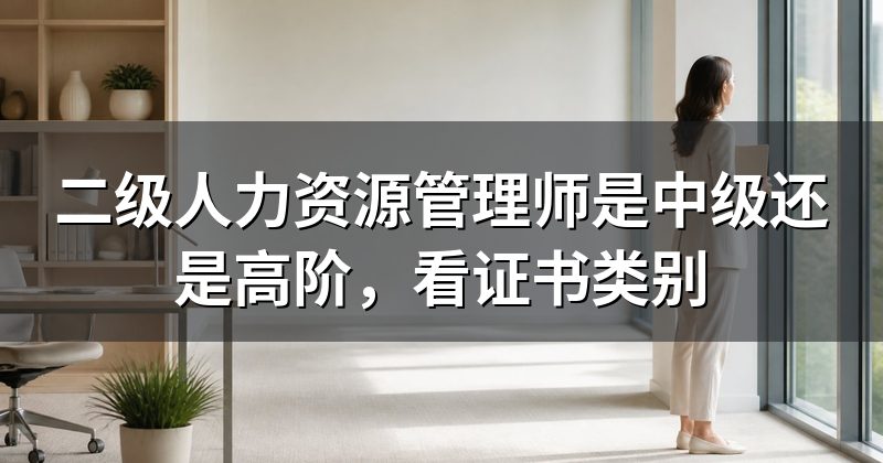 二级人力资源管理师是中级还是高阶,看证书类别