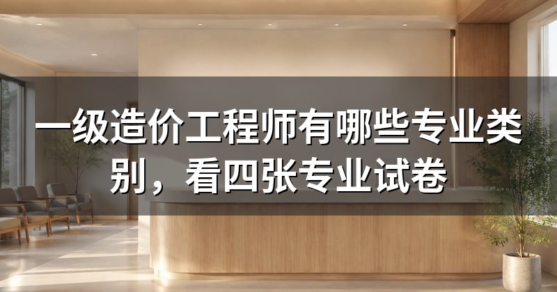 一级造价工程师有哪些专业类别,看四张专业试卷