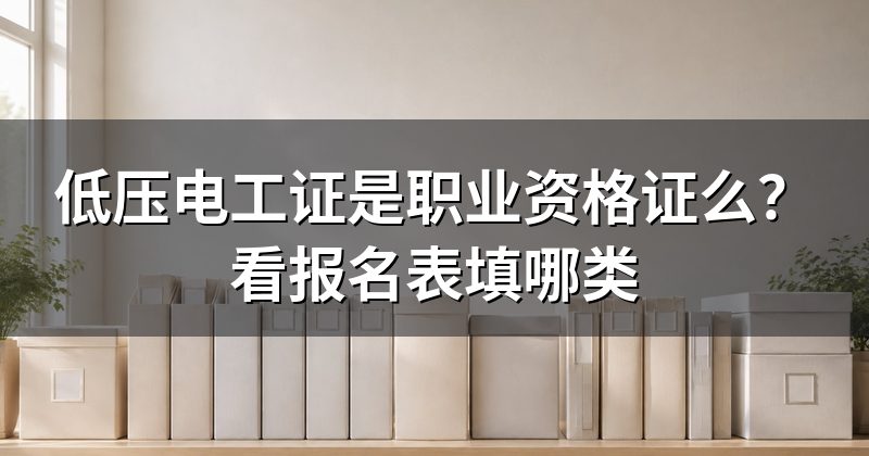 低压电工证是职业资格证么?看报名表填哪类