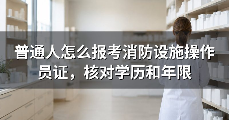普通人怎么报考消防设施操作员证,核对学历和年限