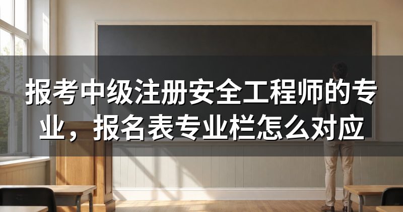报考中级注册安全工程师的专业，报名表专业栏怎么对应