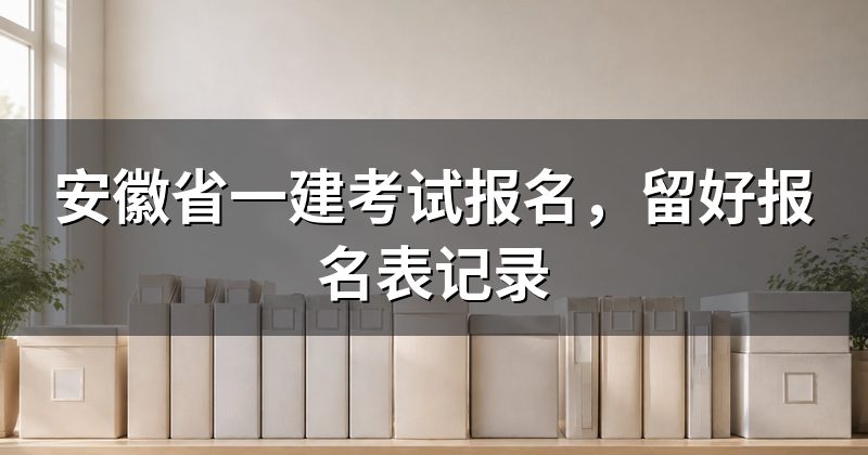 安徽省一建考试报名,留好报名表记录